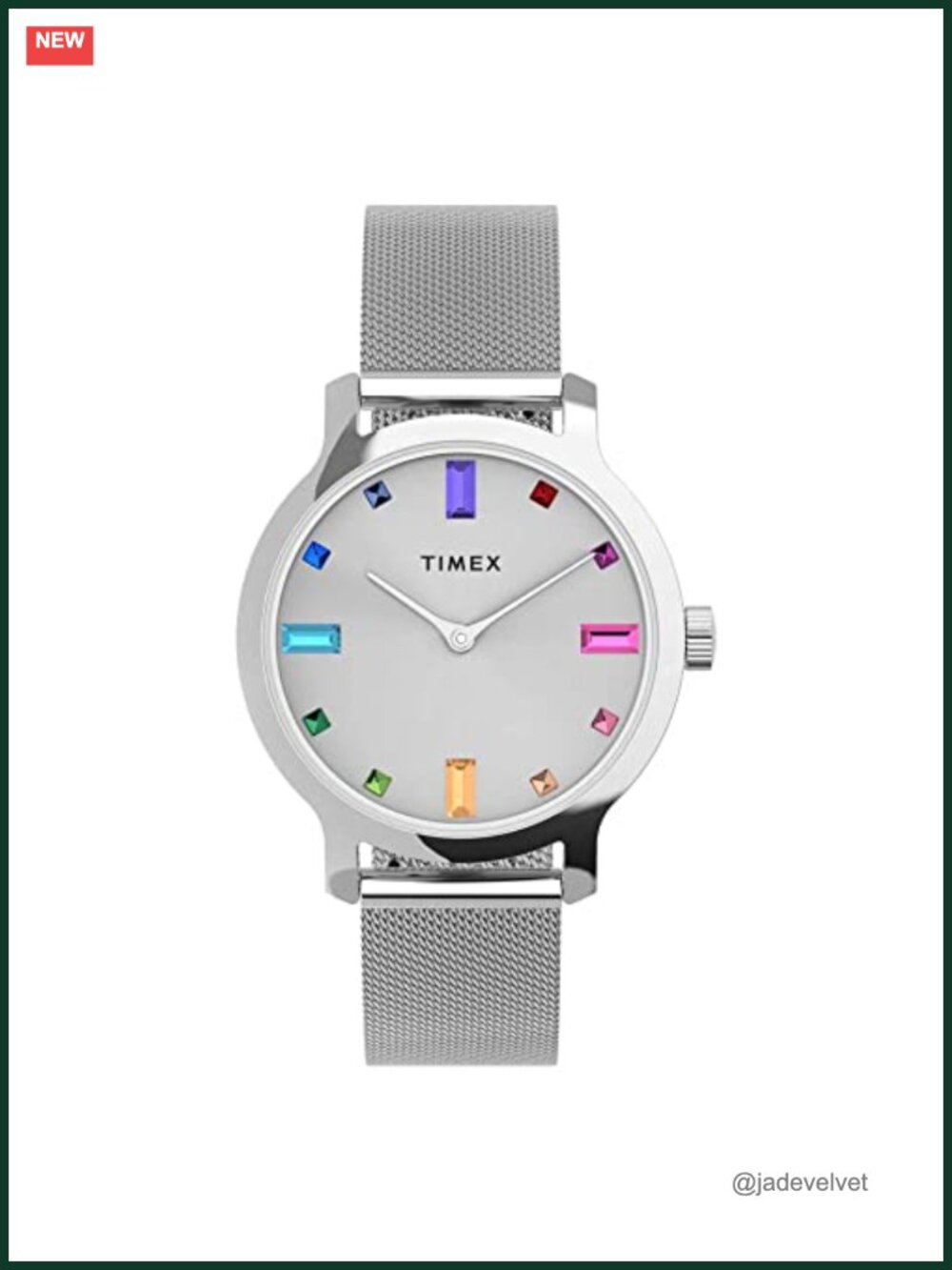 Timex Transcend 34mm Analog Watch Stainless Steel Mesh Bracelet